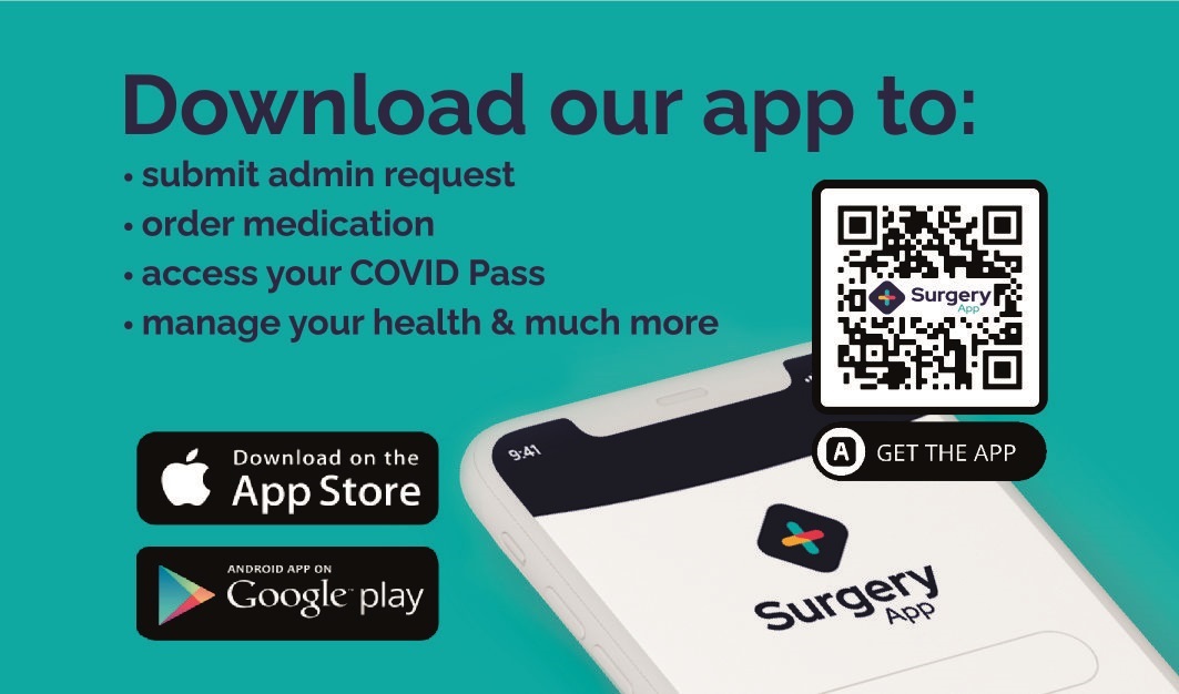 Download our app to: submit admin request, order medication, access your COVID pass, manage your health & much more